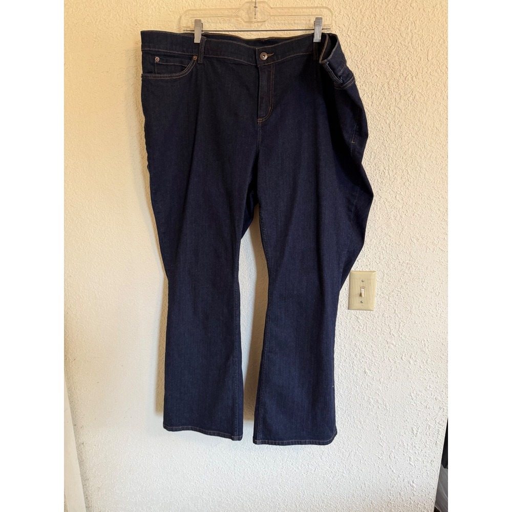 Duluth Trading Co Bootcut Jeans Womens 24W x‎ 31 Dark Wash Indigo Blue Stretch